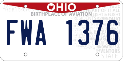 OH license plate FWA1376