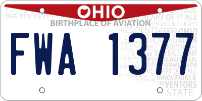 OH license plate FWA1377