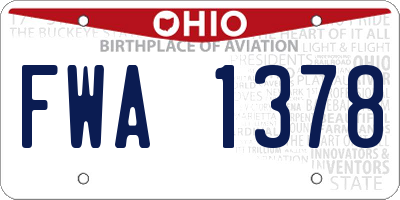 OH license plate FWA1378