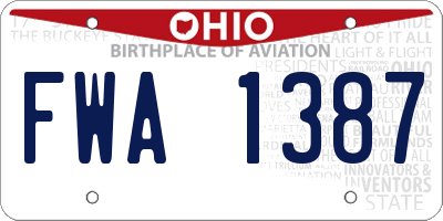 OH license plate FWA1387