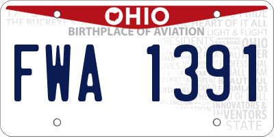 OH license plate FWA1391