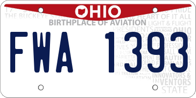 OH license plate FWA1393