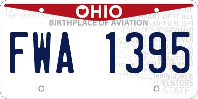 OH license plate FWA1395