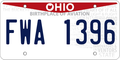 OH license plate FWA1396