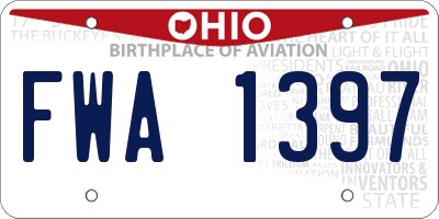 OH license plate FWA1397