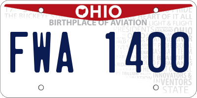 OH license plate FWA1400