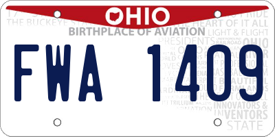 OH license plate FWA1409