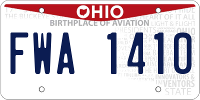 OH license plate FWA1410