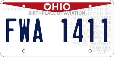 OH license plate FWA1411