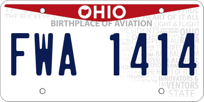 OH license plate FWA1414