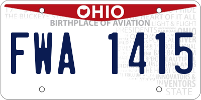 OH license plate FWA1415