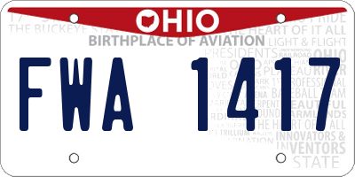 OH license plate FWA1417