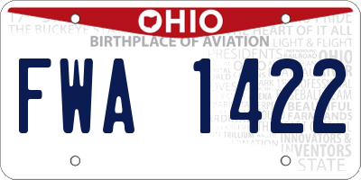 OH license plate FWA1422