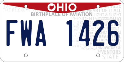 OH license plate FWA1426