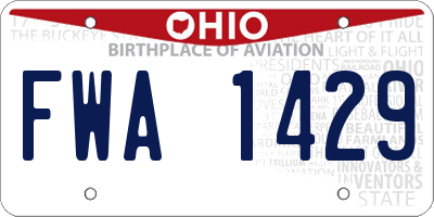 OH license plate FWA1429