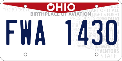 OH license plate FWA1430