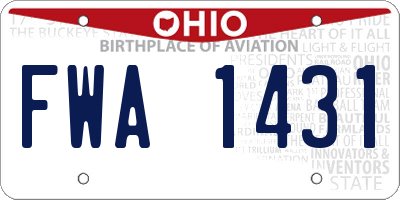 OH license plate FWA1431