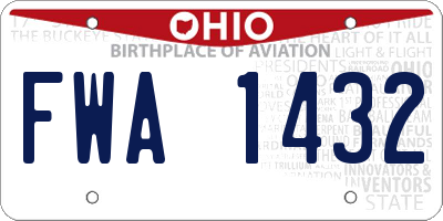 OH license plate FWA1432