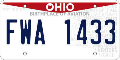 OH license plate FWA1433