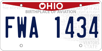 OH license plate FWA1434