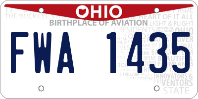 OH license plate FWA1435