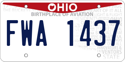 OH license plate FWA1437