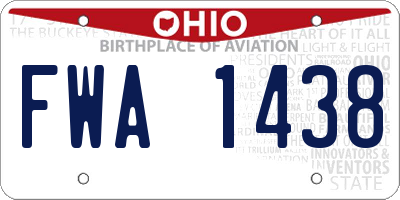 OH license plate FWA1438