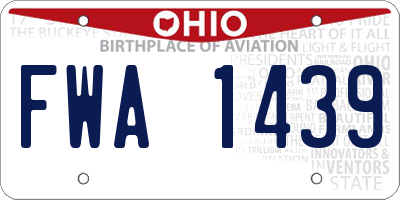 OH license plate FWA1439