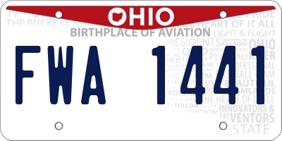 OH license plate FWA1441