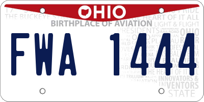 OH license plate FWA1444