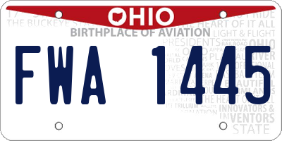 OH license plate FWA1445