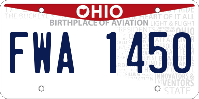 OH license plate FWA1450