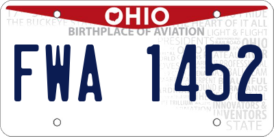 OH license plate FWA1452