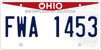 OH license plate FWA1453