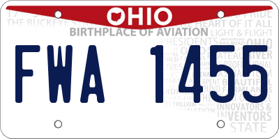 OH license plate FWA1455