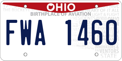 OH license plate FWA1460