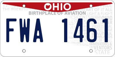 OH license plate FWA1461