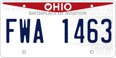 OH license plate FWA1463