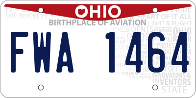 OH license plate FWA1464