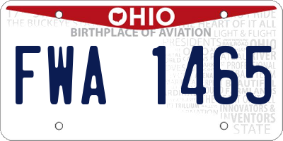 OH license plate FWA1465