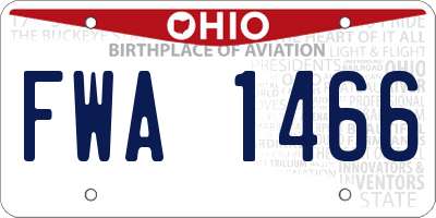 OH license plate FWA1466