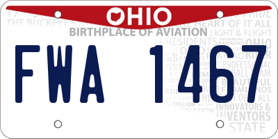 OH license plate FWA1467