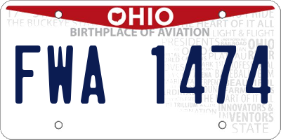 OH license plate FWA1474