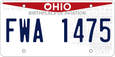 OH license plate FWA1475