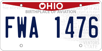 OH license plate FWA1476