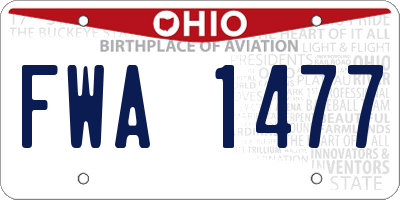 OH license plate FWA1477