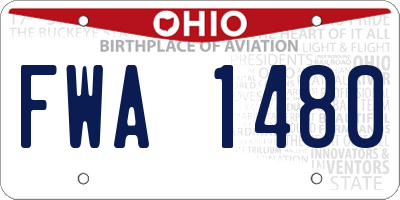 OH license plate FWA1480