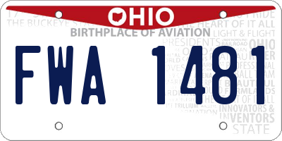 OH license plate FWA1481