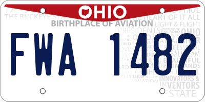 OH license plate FWA1482