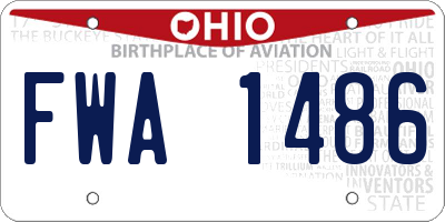 OH license plate FWA1486
